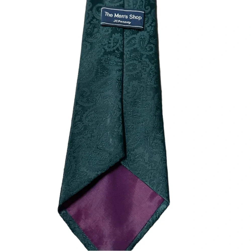 Vintage JCPenney Men’s Paisley Green Jeans n Color Tie EUC